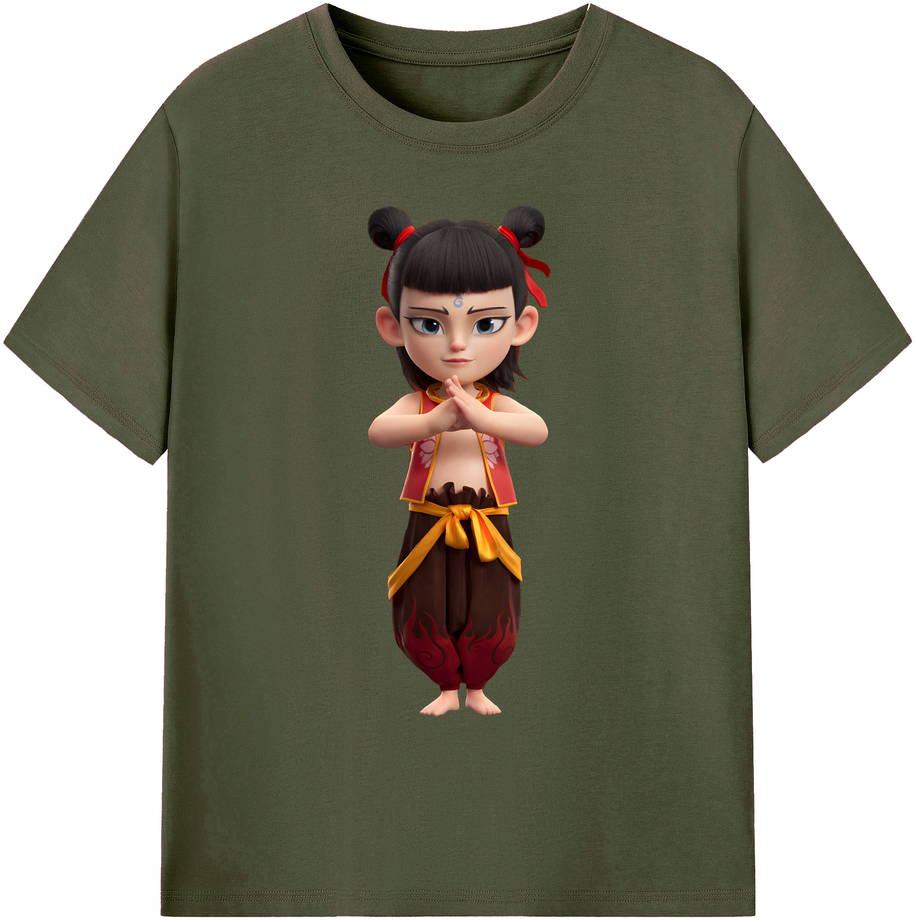 （画像用） Ne Zha 2 ナタ 魔童の大暴れ 綿100％ メンズ半袖Tシャツ｜肌触りやわらか＆通気性